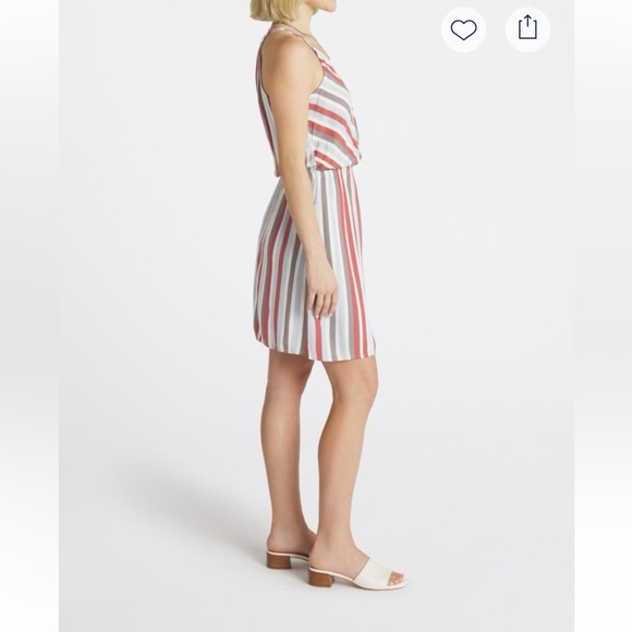 Market & Spruce Red and White Tiered Wrap Sundress size medium. - Picture 3 of 11